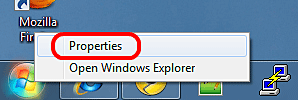 Windows 7 Start Button, Properties